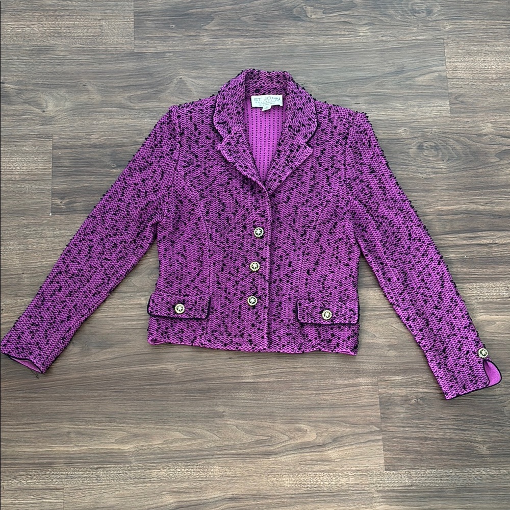 Vintage St. John Purple Textured Blazer